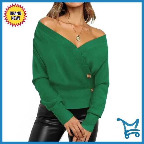 Soft V-Neck Pullover Sweater, Long Sleeve, Business Casual, Slouchy Fit - Picture 4 of 8